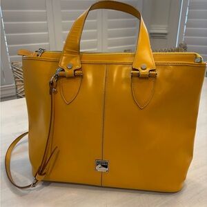 Dooney & Bourke Vintage Mustard Yellow Tote, Made in USA